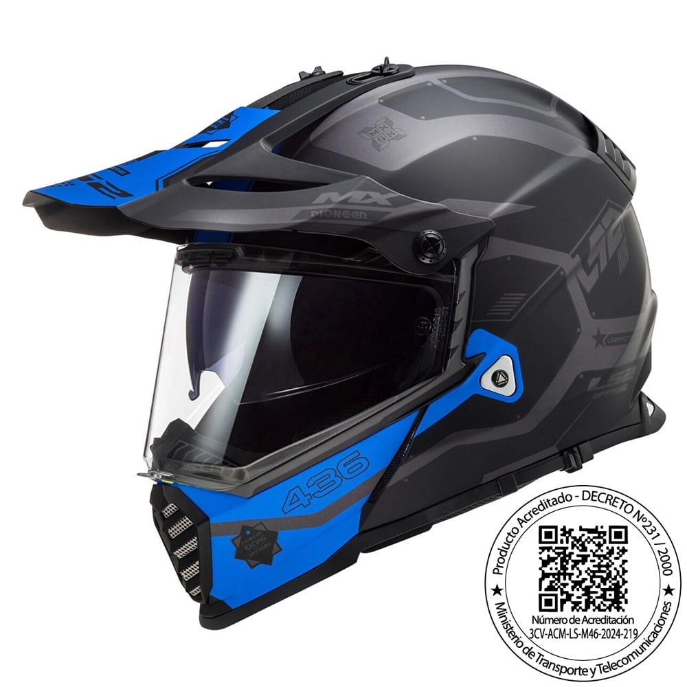 CASCO LS2 MX 436 EVO COBRA NEGRO AZUL MATE5