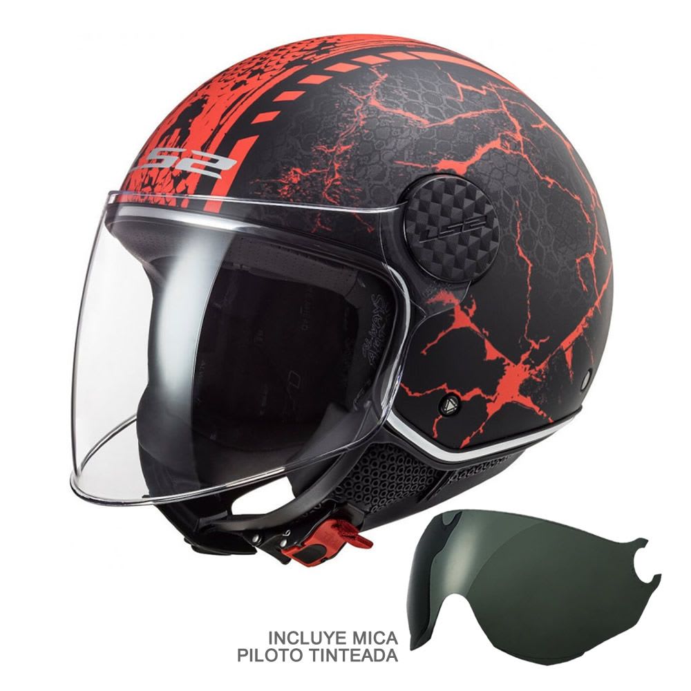 CASCO LS2 OF558 SPHERE LUX SNAKE NEGRO ROJO3
