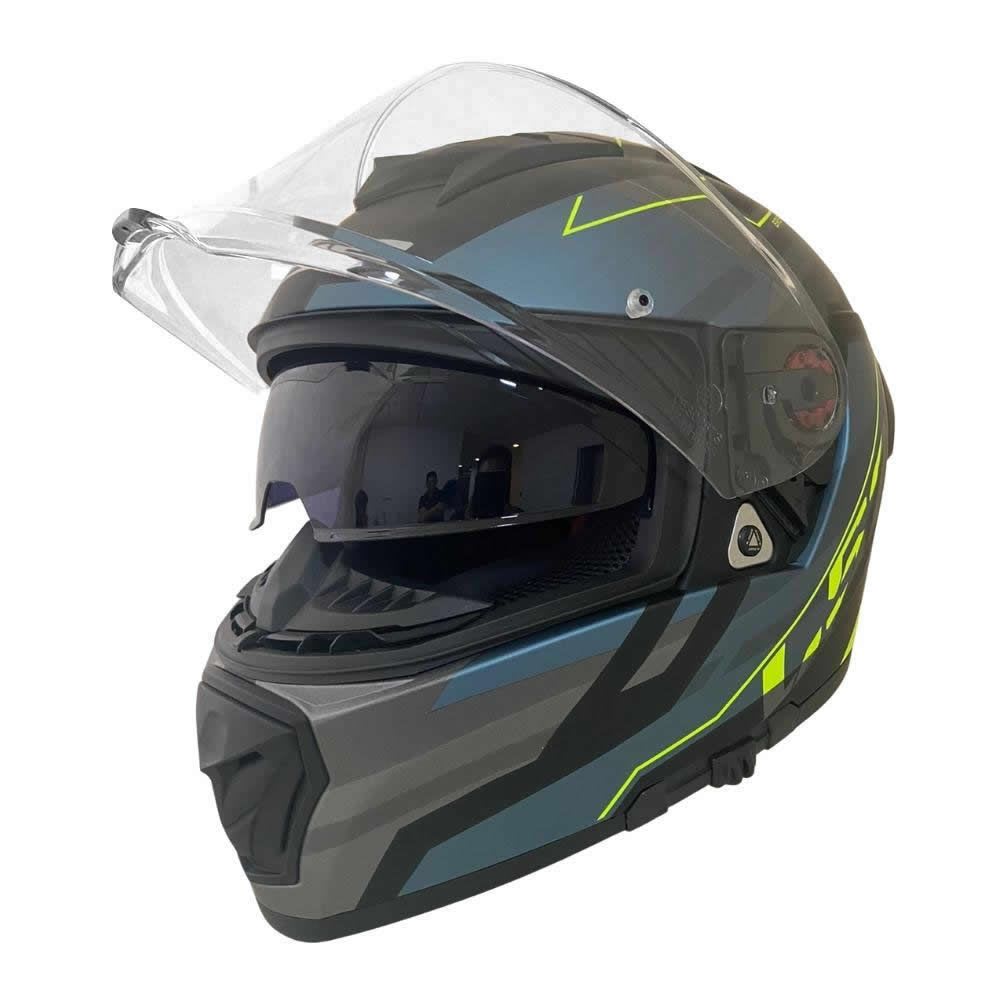 CASCO LS2 FF390 BREAKER EVO BETA AMARILLO COBAL MATTE CON PINLOCK 5