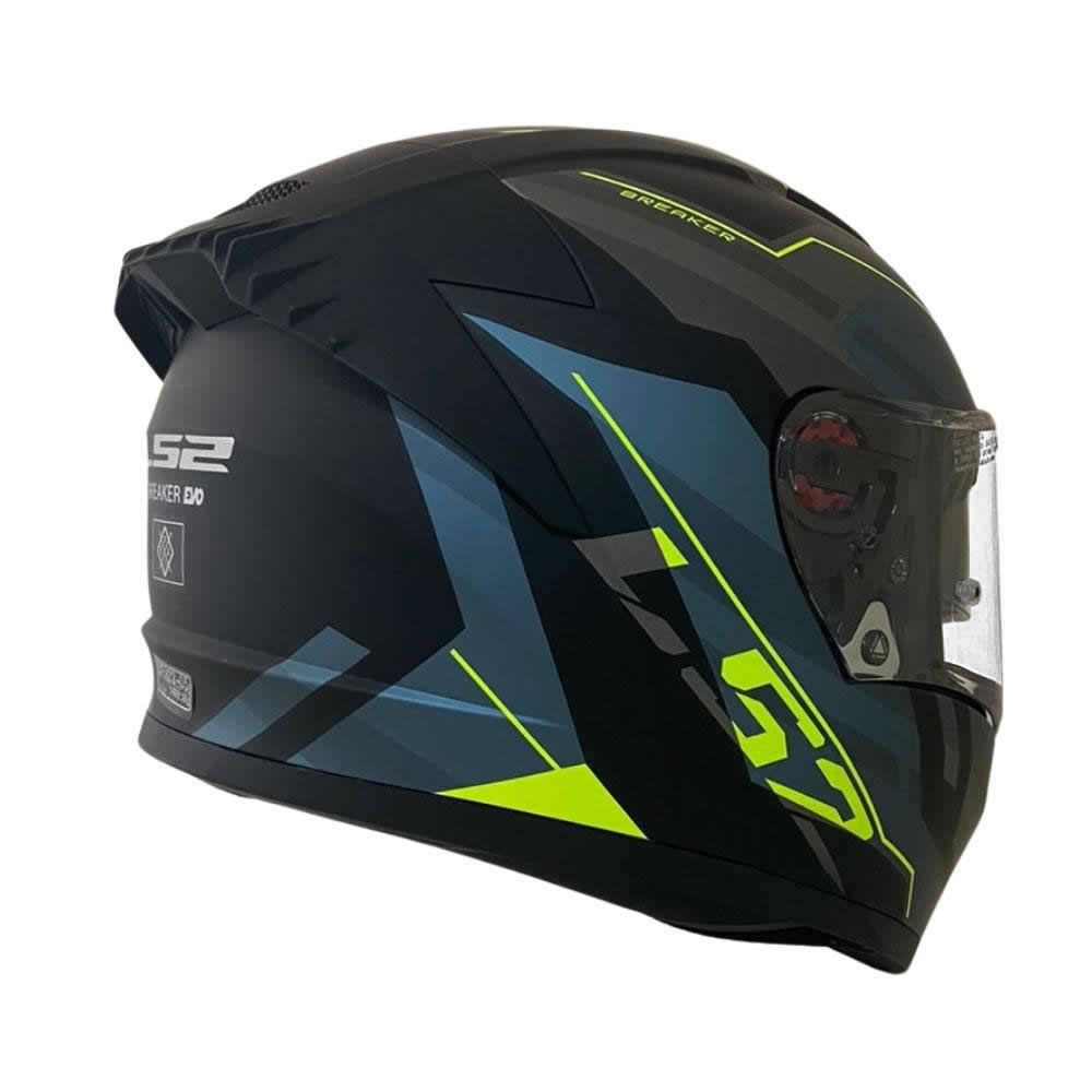 CASCO LS2 FF390 BREAKER EVO BETA AMARILLO COBAL MATTE CON PINLOCK 2