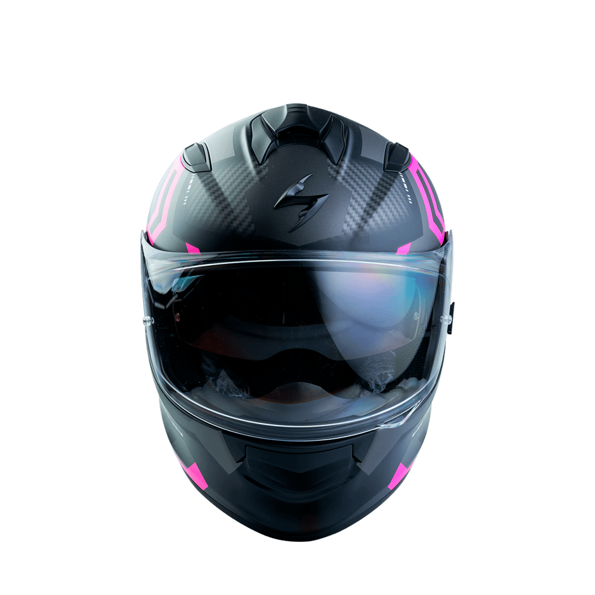 CASCO SCORPION EXO-491 SPIN NEGRO MATE FUCSIA2