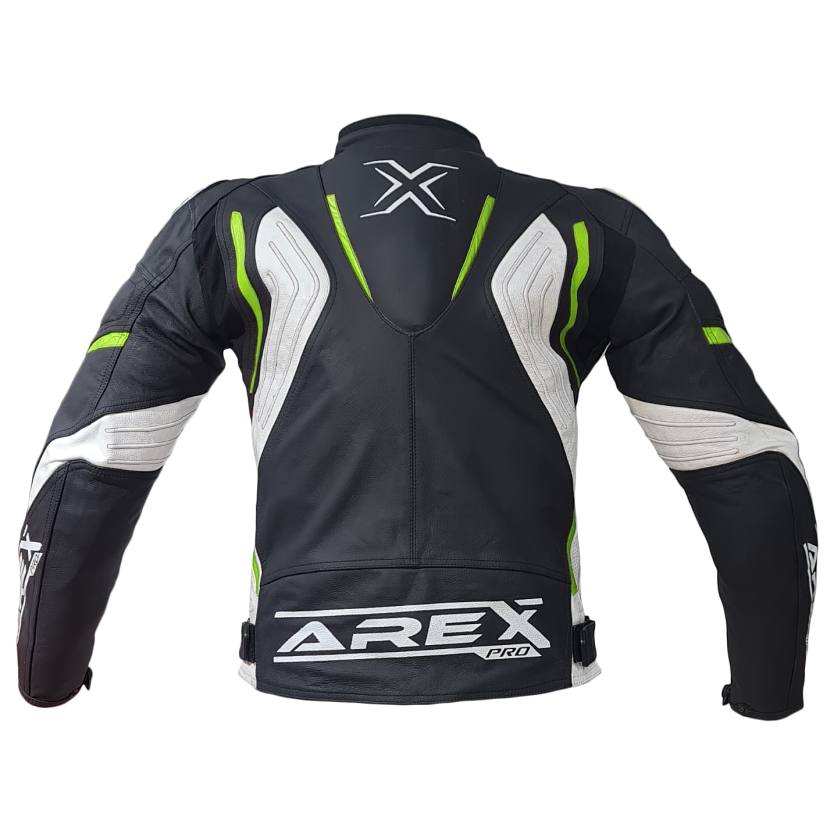 CHAQUETA CUERO AREX RACER NEG/BCO/AMA5