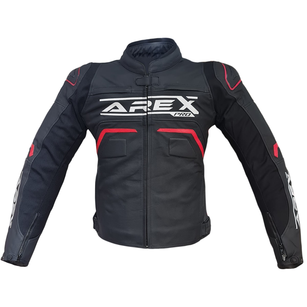 CHAQUETA CUERO AREX XTREME NEGRO/ROJO4