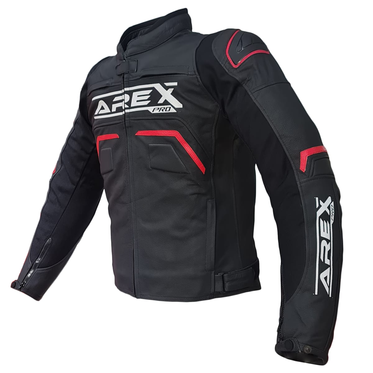 CHAQUETA CUERO AREX XTREME NEGRO/ROJO3