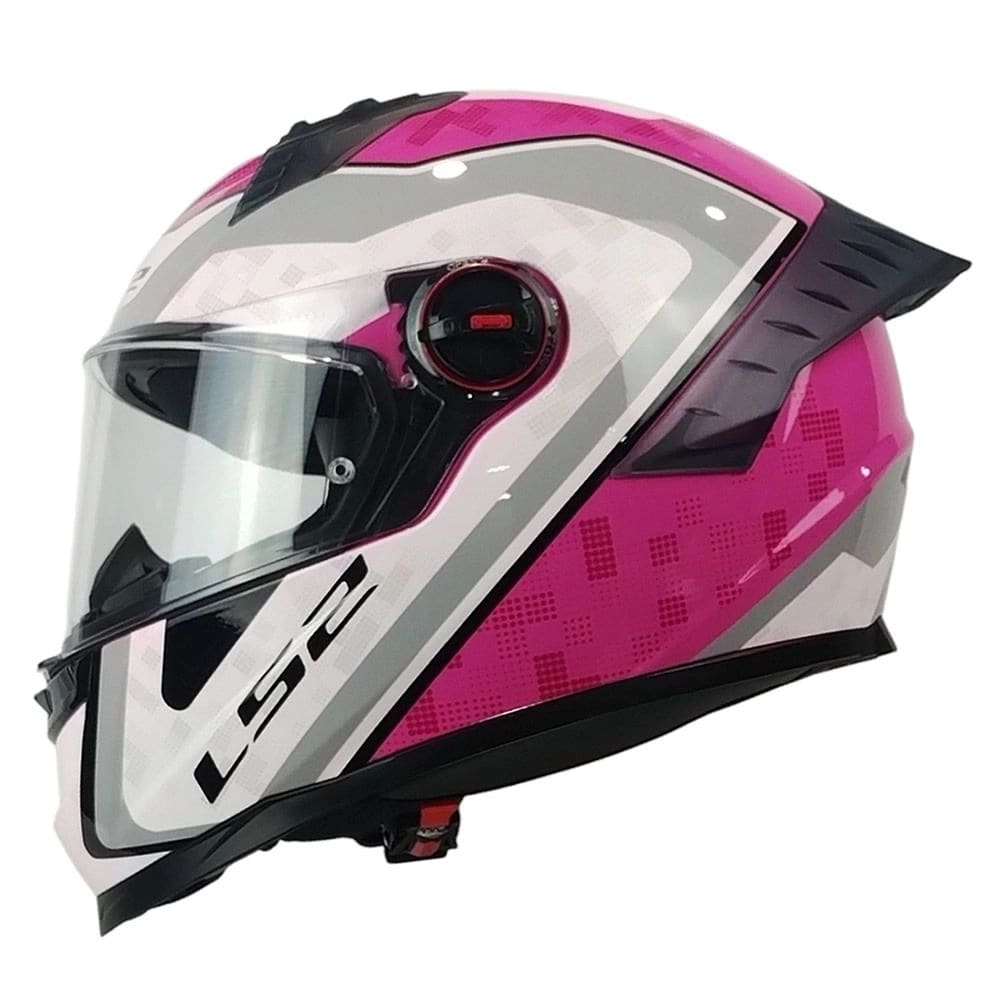 CASCO LS2 FF816 COSMOS STRIKE PINK GREY SPOILER T1