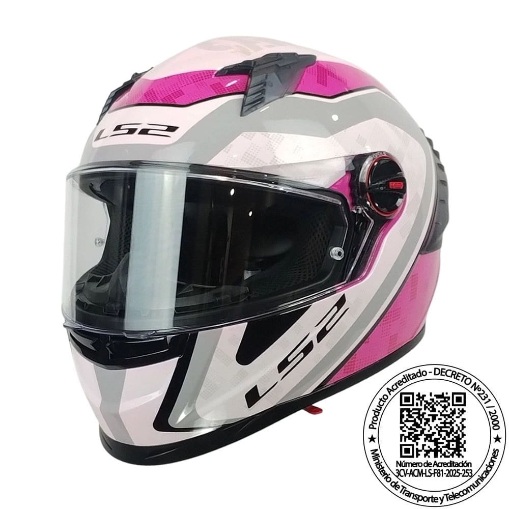 CASCO LS2 FF816 COSMOS STRIKE PINK GREY SPOILER T3