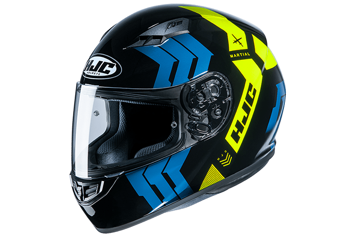 CASCO HJC CS15 MARTIAL MC4HSF NEGRO AZUL AMARILLO FLUOR1