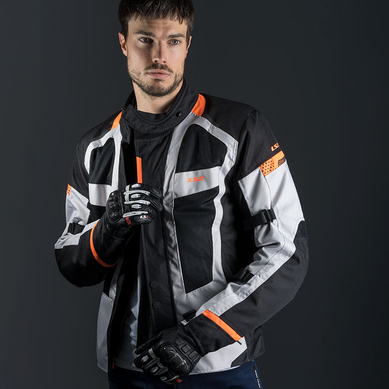 CHAQUETA LS2 SCOUT NEGRA GRIS NARANJA3