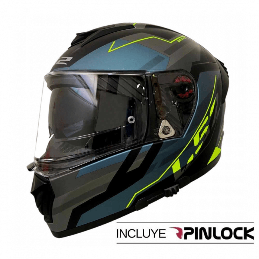 CASCO LS2 FF390 BREAKER EVO BETA AMARILLO COBAL MATTE CON PINLOCK 1