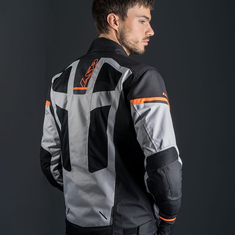 CHAQUETA LS2 SCOUT NEGRA GRIS NARANJA2