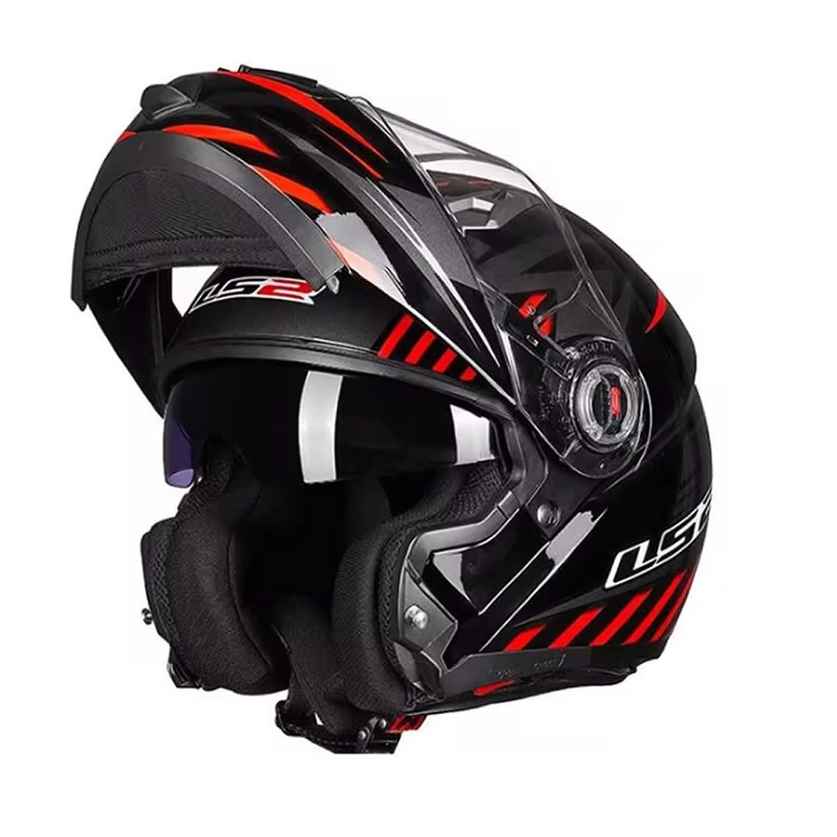 CASCO LS2 FF370 EASY EXTENT NEGRO ROJO MAT1