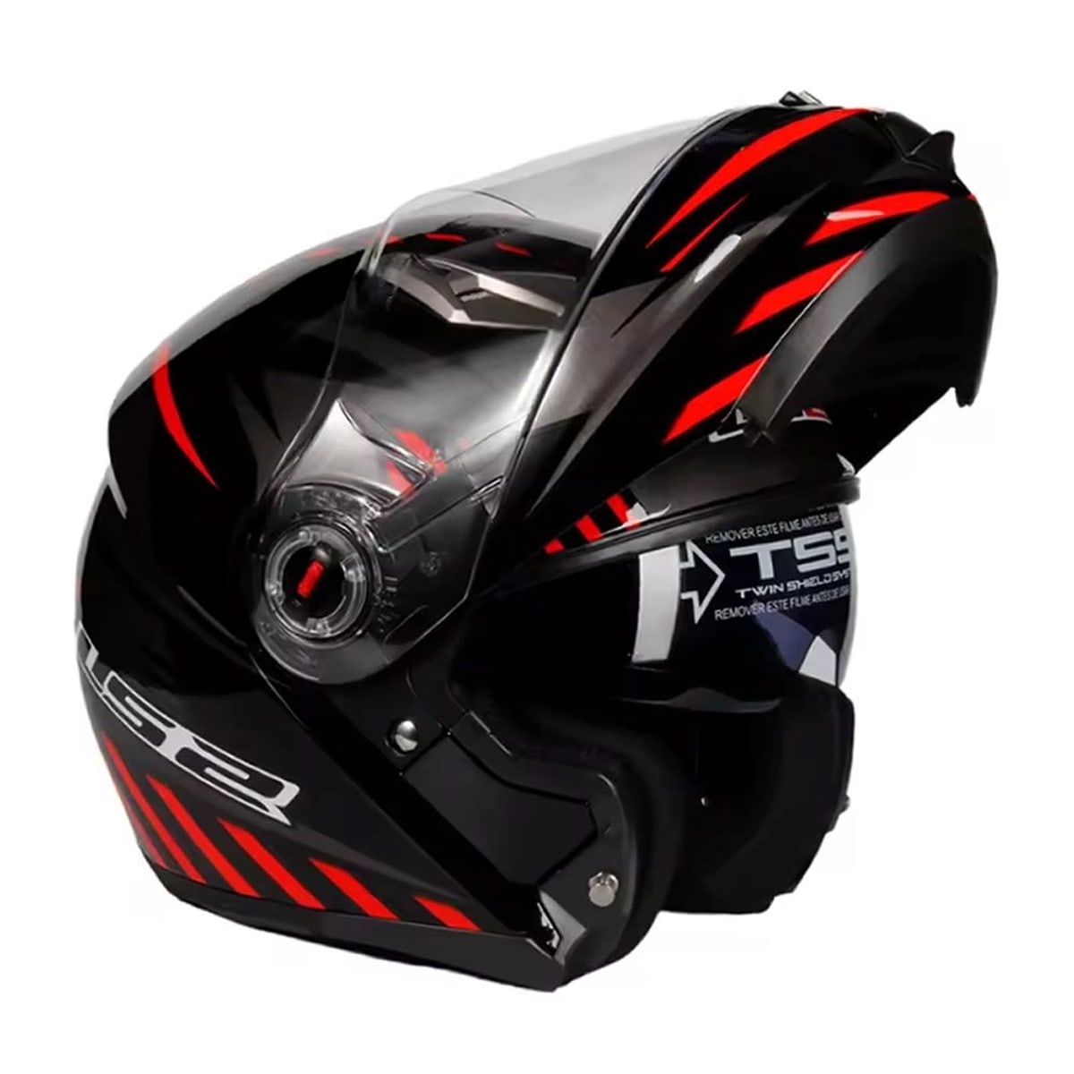 CASCO LS2 FF370 EASY EXTENT NEGRO ROJO MAT2