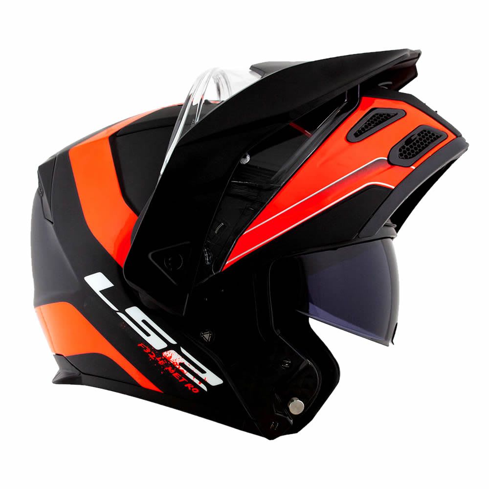 CASCO LS2 FF 324 METRO EVO NEGRO NARANJO MATE4