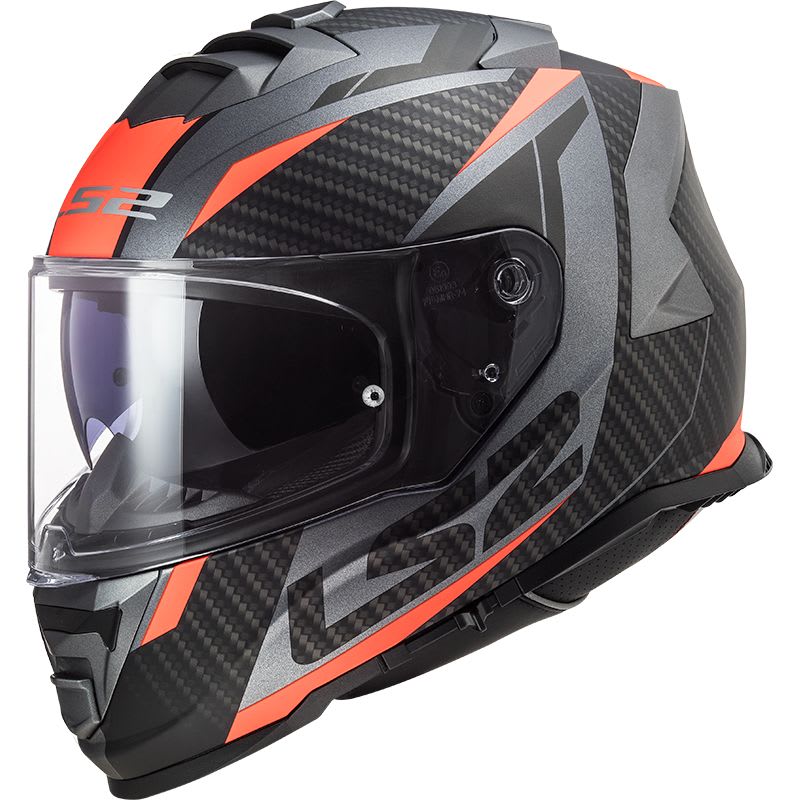 CASCO LS2 FF800 STORM RACER TITANIO NARANJO MATE1