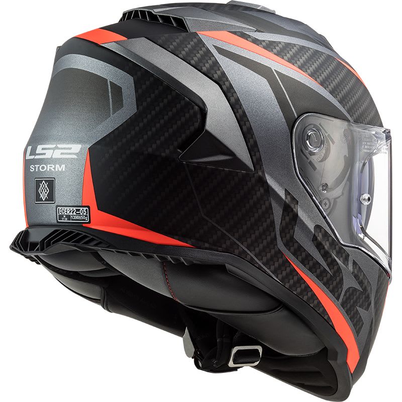 CASCO LS2 FF800 STORM RACER TITANIO NARANJO MATE2