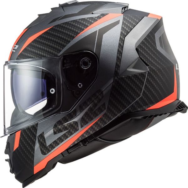 CASCO LS2 FF800 STORM RACER TITANIO NARANJO MATE5