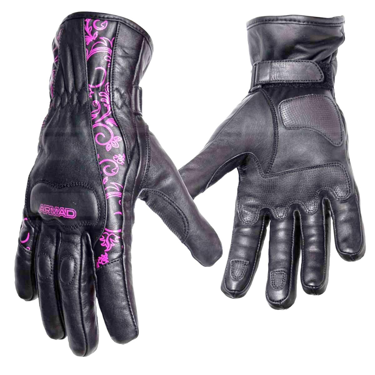 GUANTE CUERO ARMAD BELEN LADY NEGRO ROSA1
