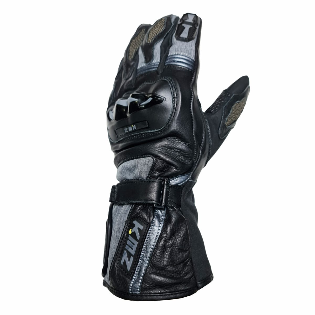GUANTE CUERO KMZ FORBIDEN NEGRO/GRIS1
