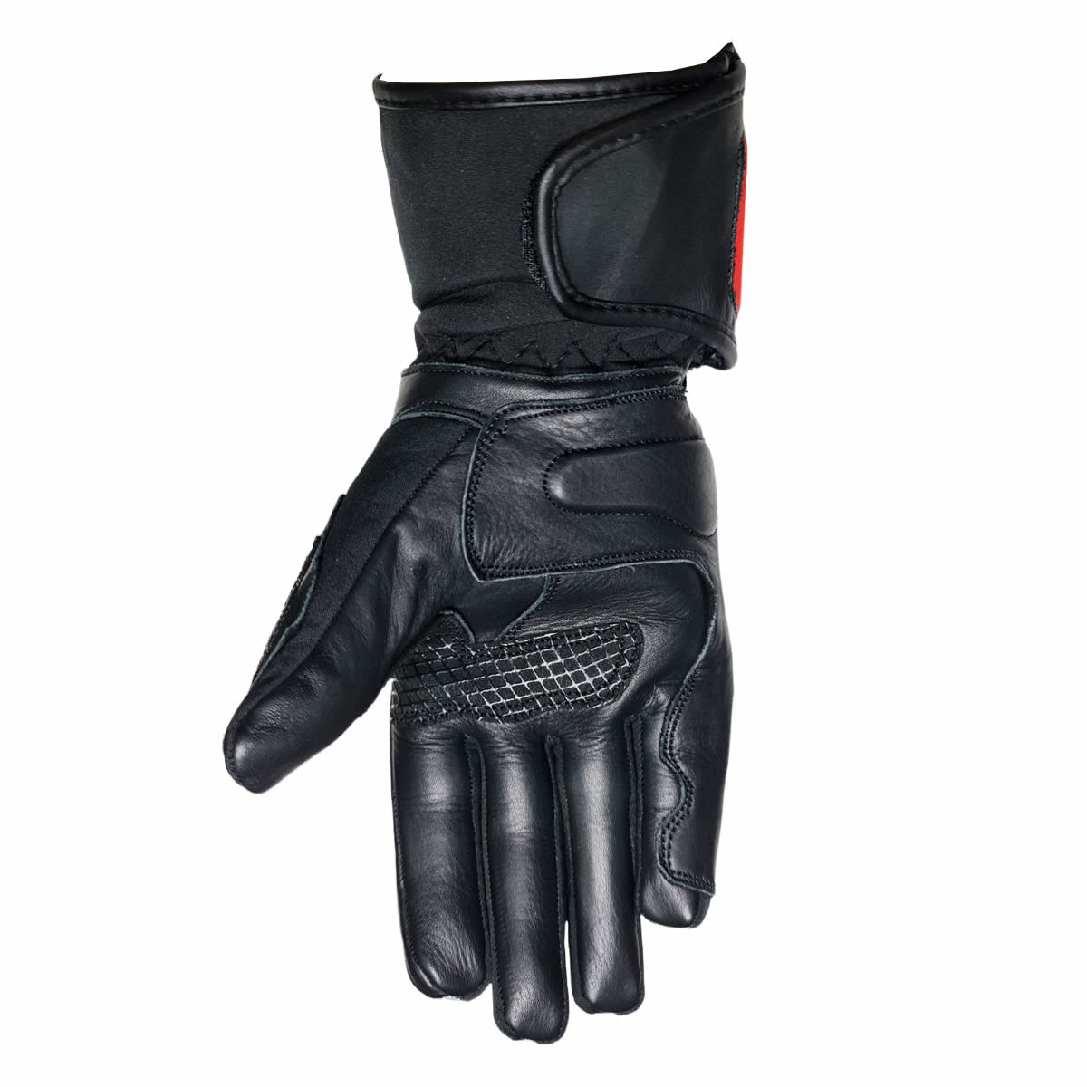 GUANTE CUERO KMZ FORBIDEN NEGRO/ROJO2