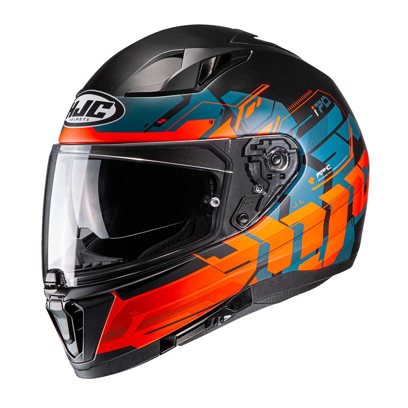 CASCO HJC I70 ALLIGON MC7SF NEGRO/NARANJO1