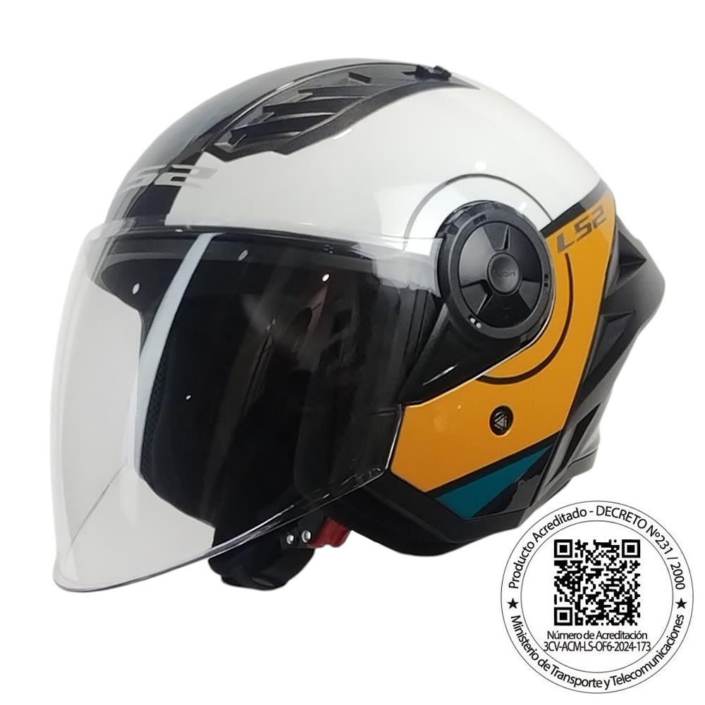 CASCO ABIERTO LS2 OF616 AIRFLOW II COVER BLANCO CAFE6
