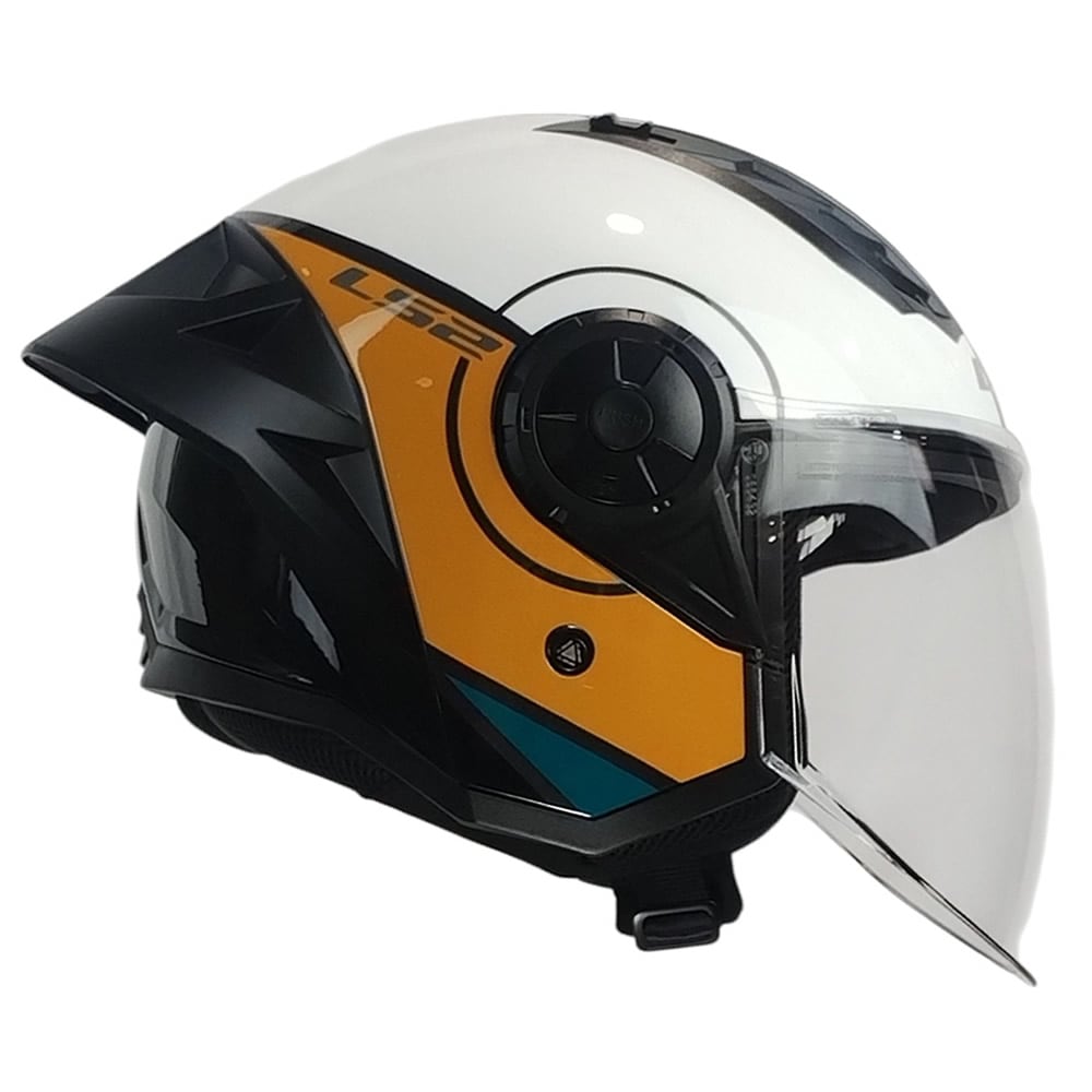 CASCO ABIERTO LS2 OF616 AIRFLOW II COVER BLANCO CAFE4