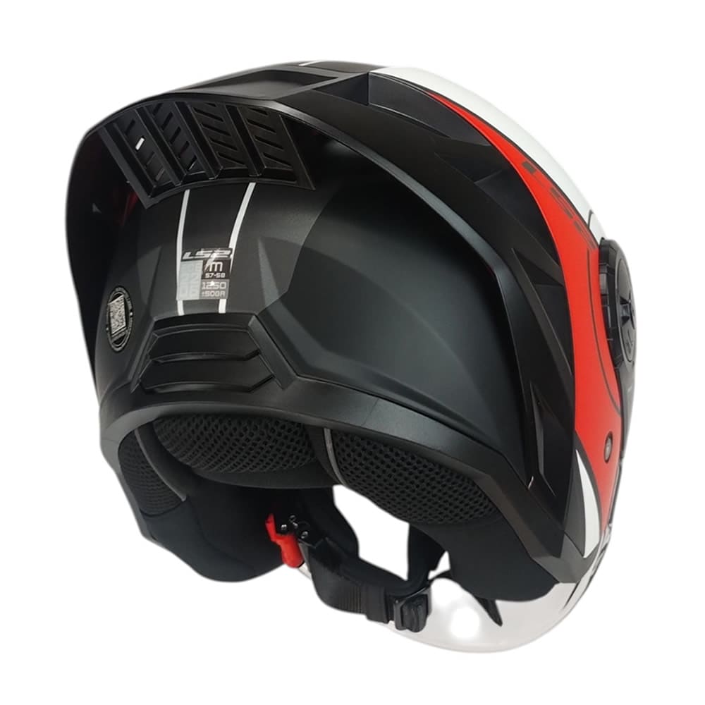 CASCO ABIERTO LS2 OF616 AIRFLOW II COVER BLANCO ROJO2