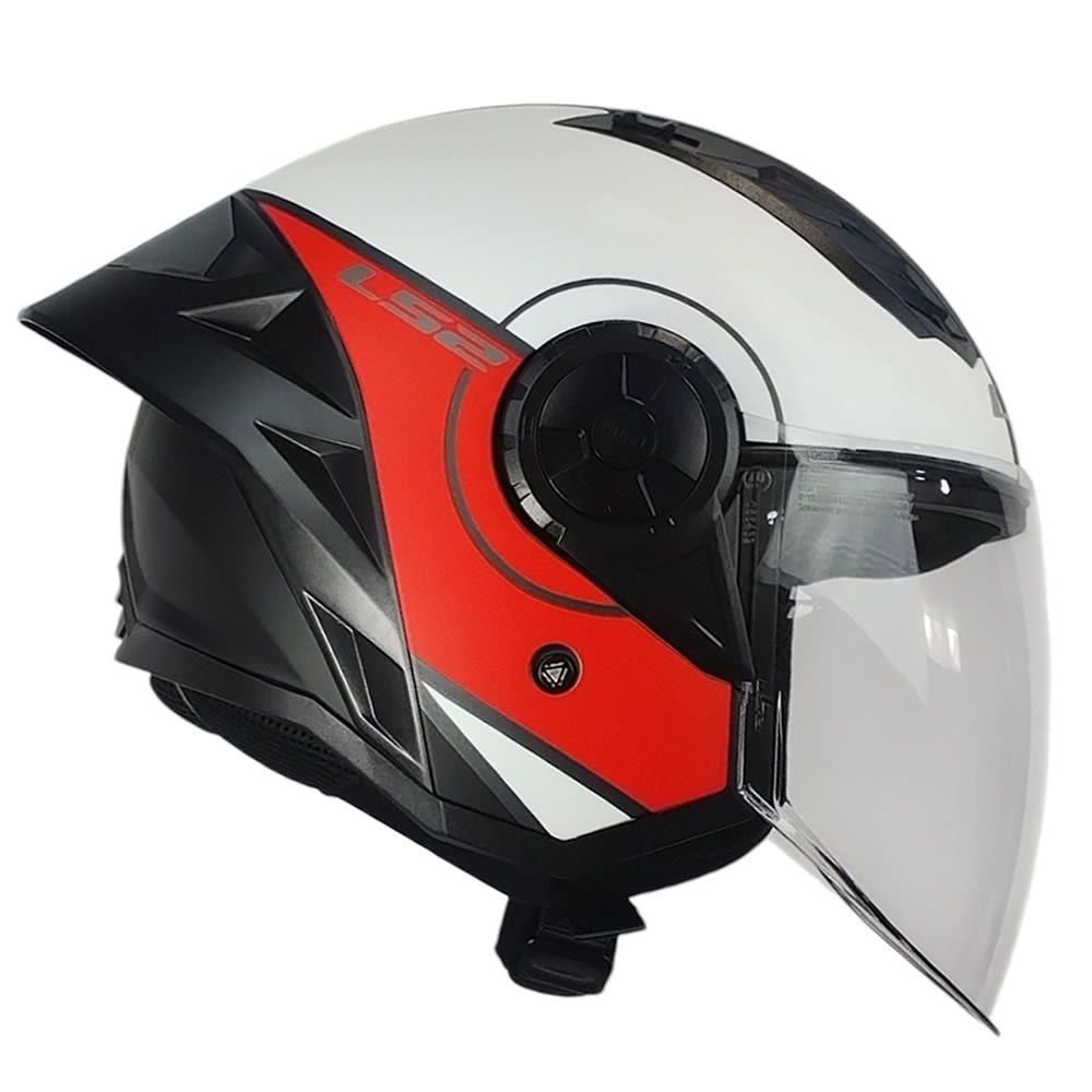CASCO ABIERTO LS2 OF616 AIRFLOW II COVER BLANCO ROJO4