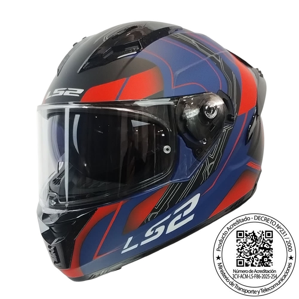 CASCO LS2 FF806 FUSION NEXUS AZUL ROJO MATE6