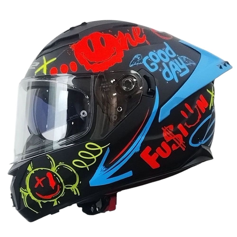 CASCO LS2 FF806 FUSION ONE NEGRO ROJO MATE2