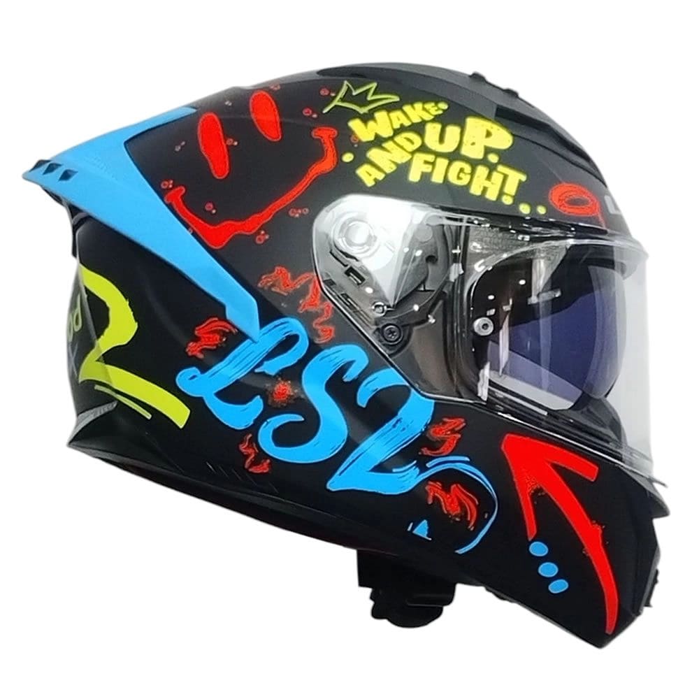CASCO LS2 FF806 FUSION ONE NEGRO ROJO MATE3