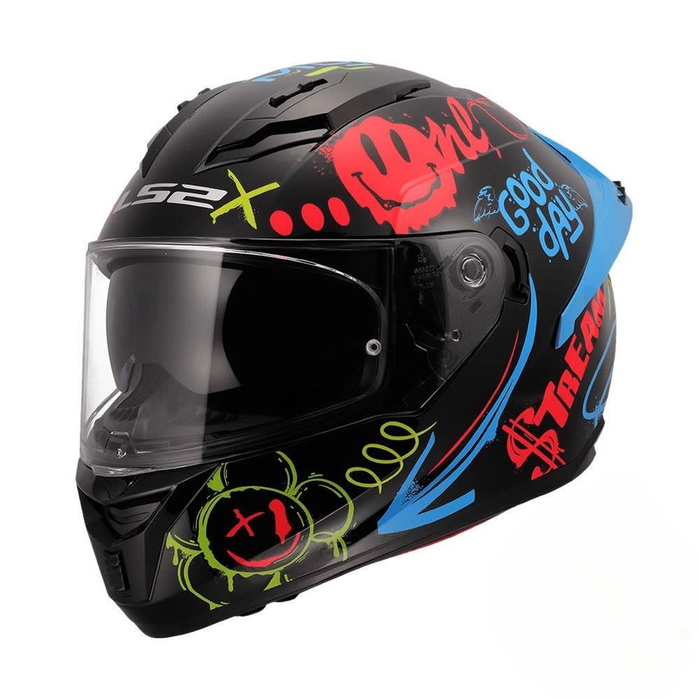 CASCO LS2 FF806 FUSION ONE NEGRO ROJO MATE1