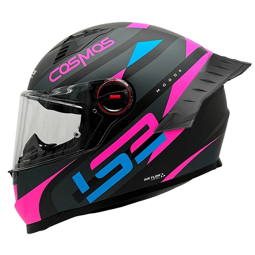 CASCO LS2 FF816 COSMOS MODOK NEG ROSA MATE SPOILER TRANSPARENTE1