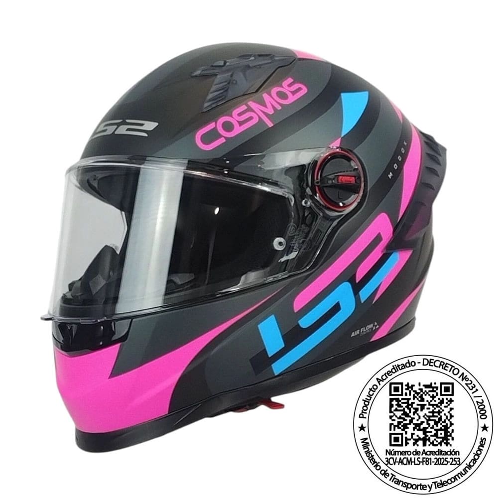 CASCO LS2 FF816 COSMOS MODOK NEG ROSA MATE SPOILER TRANSPARENTE3