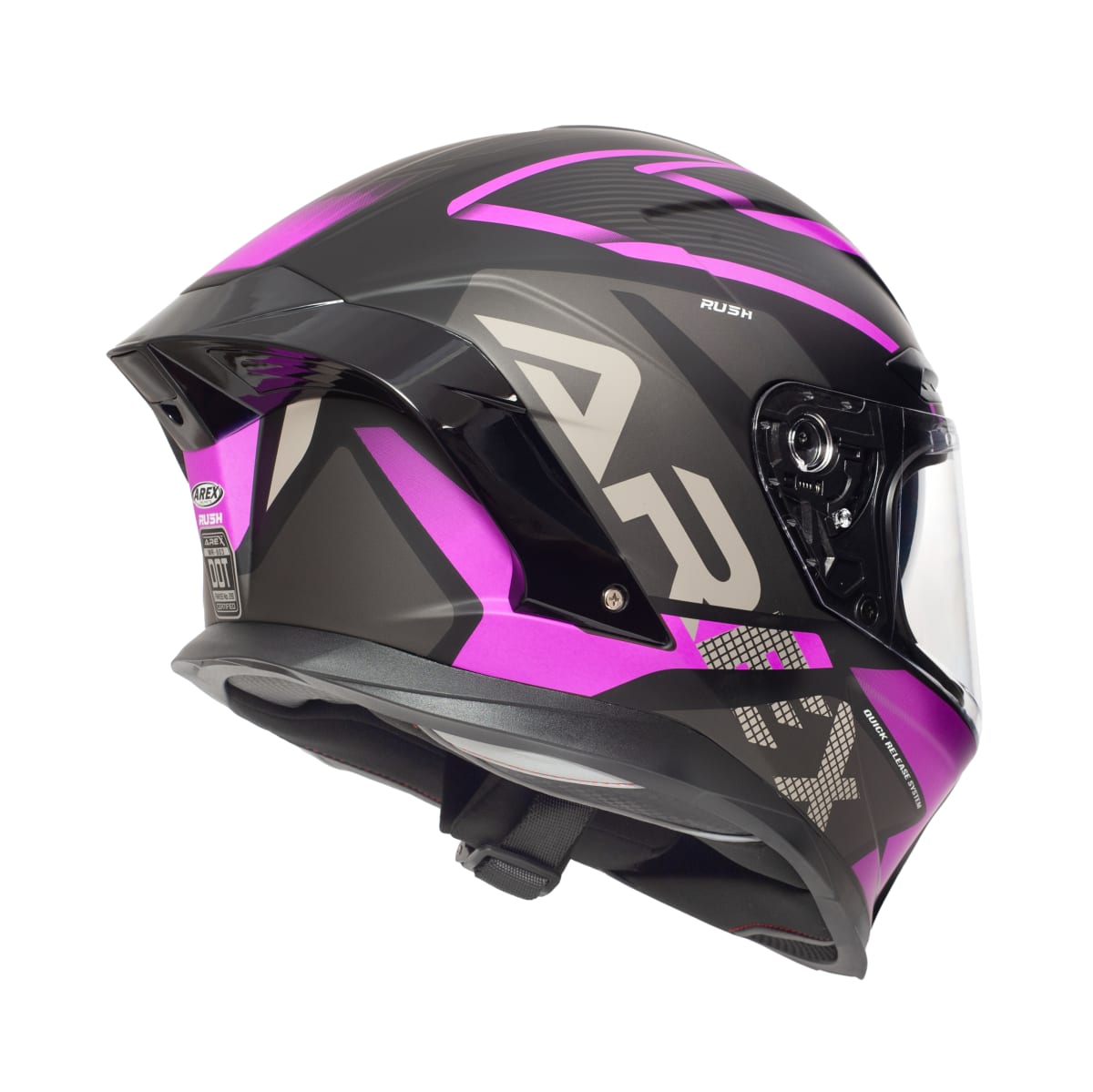 CASCO AREX MR-803 RUSH NEGRO MATTE FUCSIA4