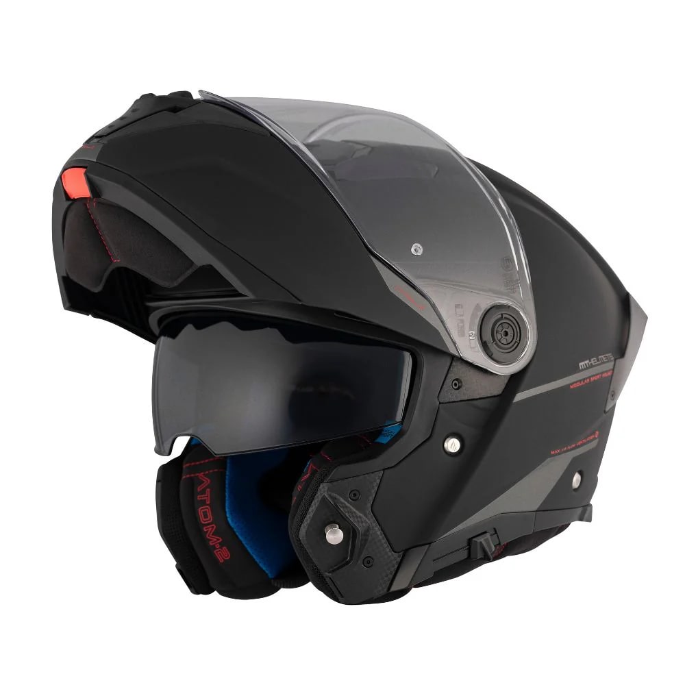CASCO MT FU404SV ATOM 2 SV SOLID A1 NEGRO MATE + PINLOCK MT-V-352
