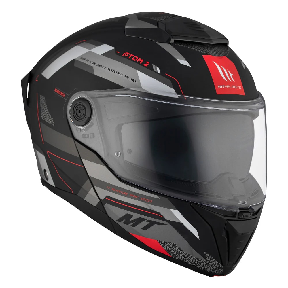 CASCO MT FU404SV ATOM 2 SV BAST D5 ROJO MATE + PINLOCK MT-V-353