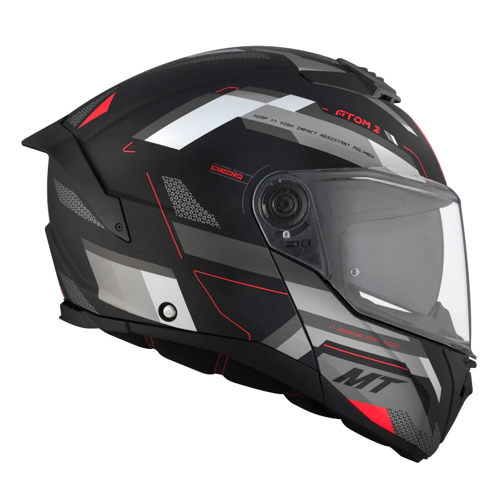 CASCO MT FU404SV ATOM 2 SV BAST D5 ROJO MATE + PINLOCK MT-V-354