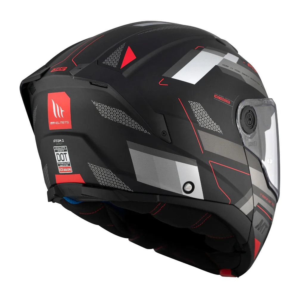 CASCO MT FU404SV ATOM 2 SV BAST D5 ROJO MATE + PINLOCK MT-V-355