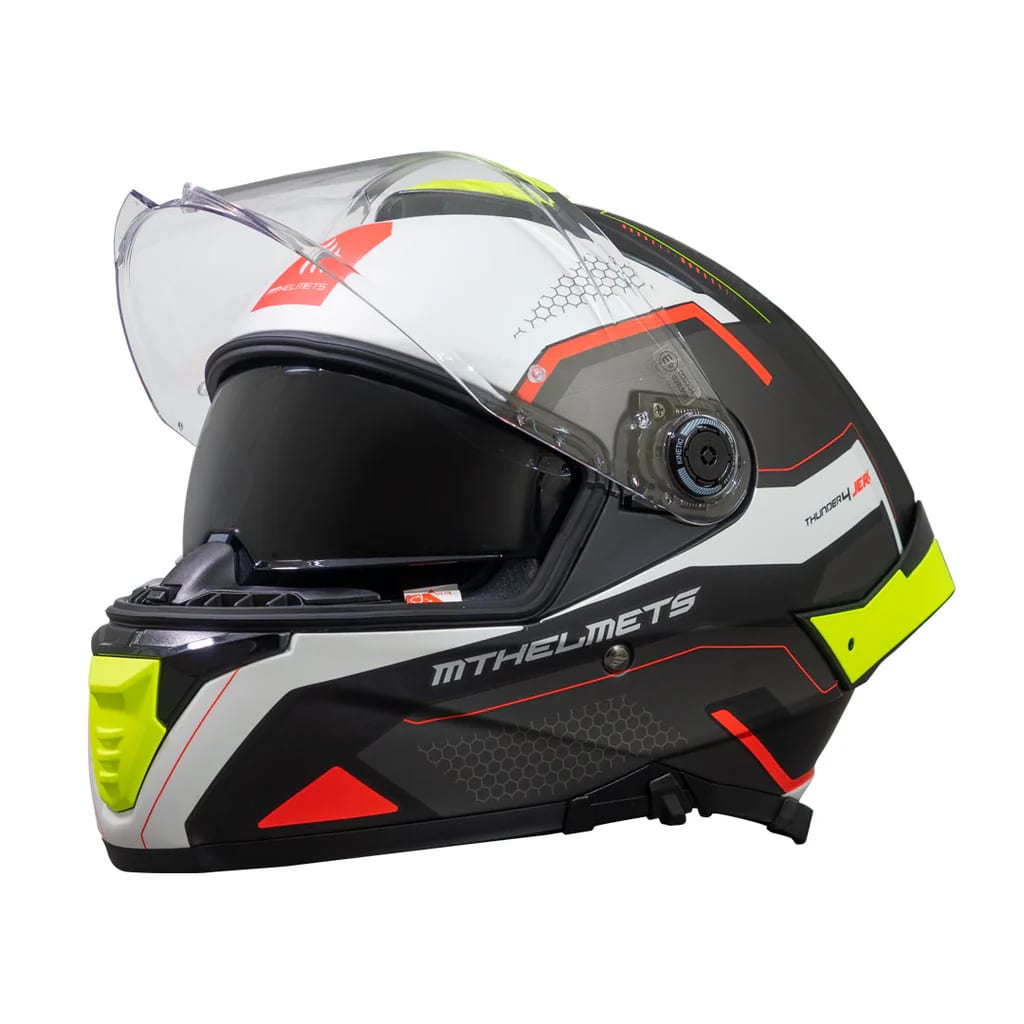 CASCO MT FF118SV THUNDER 4 SV JERK D3 AMARILLO FLUOR PERLA MATE + PLK3