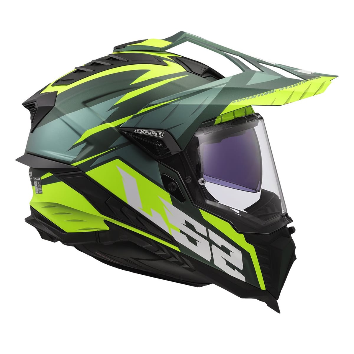 CASCO LS2 MX701 EXPLORER SPIRE VERDE AMARILLO MATE6