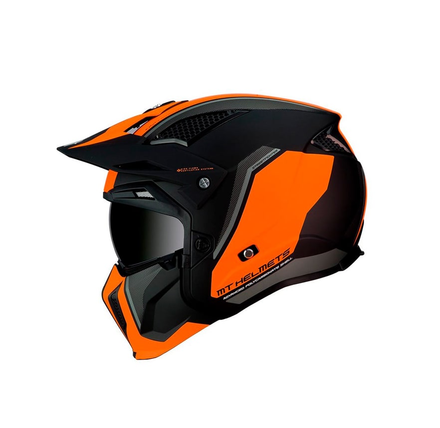 CASCO MT STREETFIGHTER TWIN C4 NARANJA FLUOR MATE1