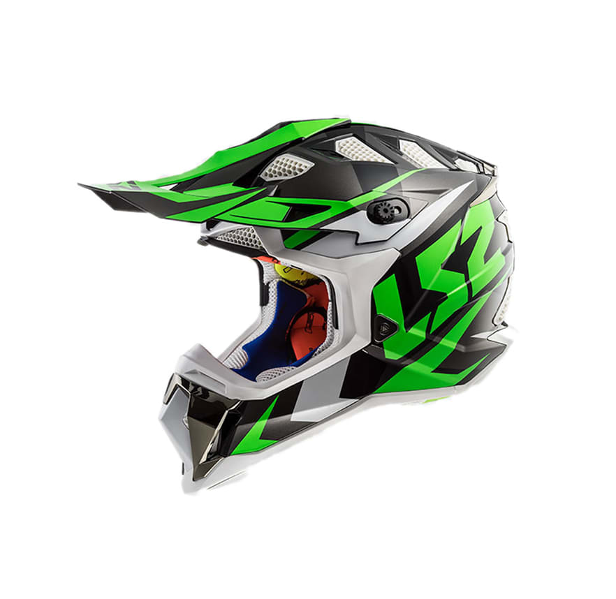 CASCO LS2 MX 470 SUBVERTER NIMBLE NEG/BCO/VERDE1
