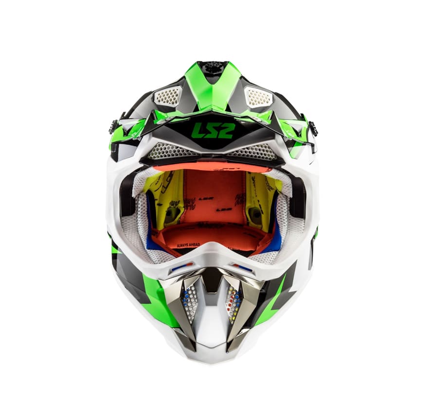 CASCO LS2 MX 470 SUBVERTER NIMBLE NEG/BCO/VERDE2