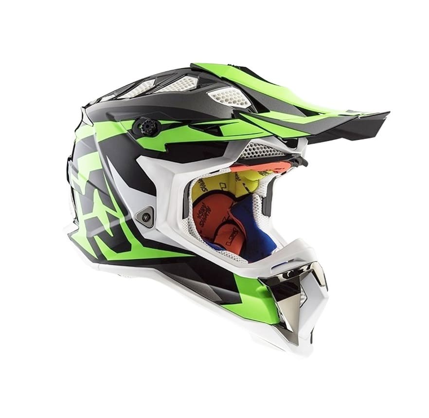 CASCO LS2 MX 470 SUBVERTER NIMBLE NEG/BCO/VERDE3