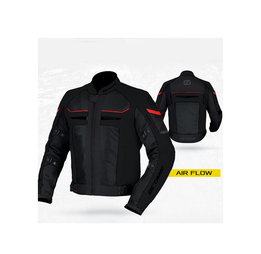 CHAQUETA OCTANE AIRFLOW 2 NEGRO ROJO2