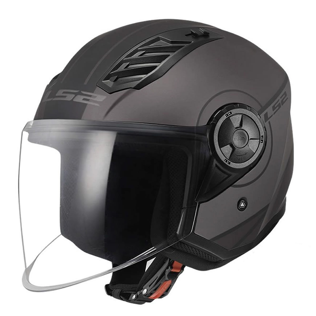 CASCO LS2 OF616 AIRFLOW II COVER NEGRO GRIS MATE1