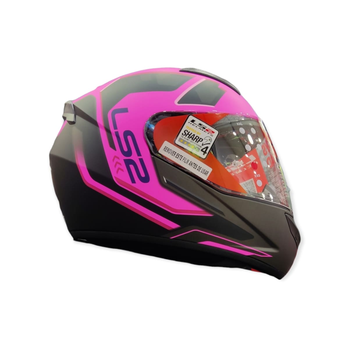 LS2 FF352 IRONFACE MATT BLACK NEON FUCCIA2