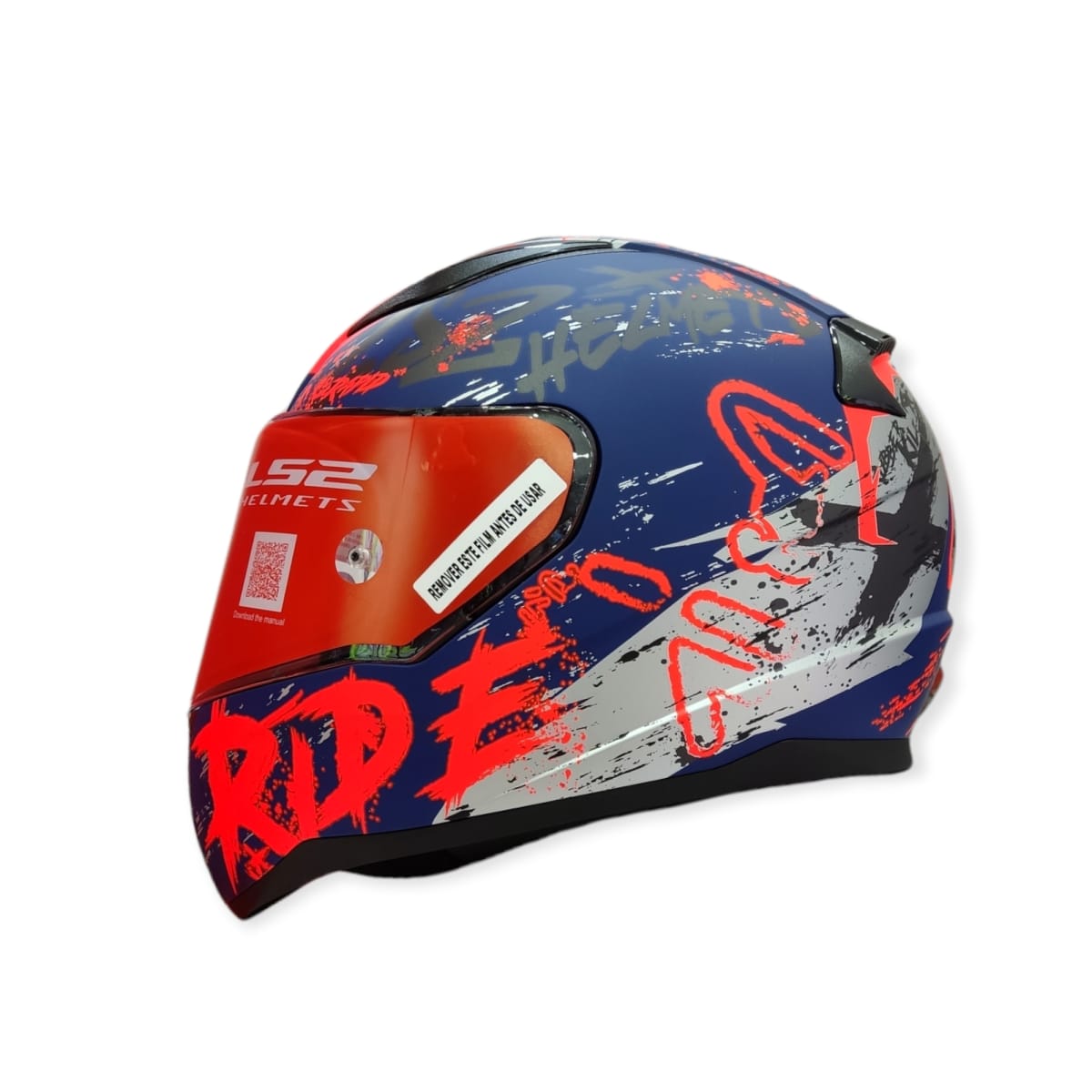 CASCO LS2 FF 353 RAPID NAUGHTY AZUL NARANJO MAT1