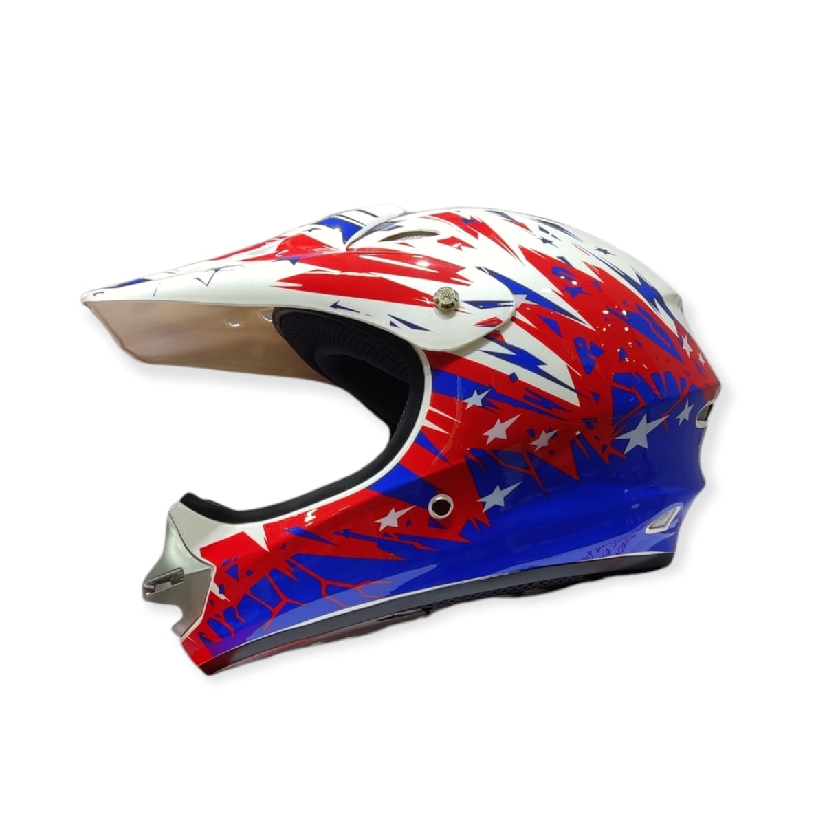 CASCO GHB 818-1 MX STARS ROJO AZUL1